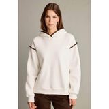 DeFacto Overshirt Fit Kapüşonlu Sweatshirt, S, G3318AX25AU, Ekru-ER105, kadın