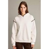 DeFacto Overshirt Fit Kapüşonlu Sweatshirt, XS, G3318AX25AU, Ekru-ER105, kadın