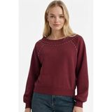 DeFacto Oversıze Açık Omuz Kalın Kumaş Sweatshirt, S, G7880AX25CW, Bordo-BR43, kadın