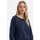 DeFacto Oversıze Açık Omuz Kalın Kumaş Sweatshirt, S, G7880AX25CW, Lacivert-NV1, kadın