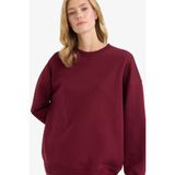 DeFacto Oversıze Basıc Kalın Sweatshirt, L, F9628AX25AU, Bordo-BR115, kadın