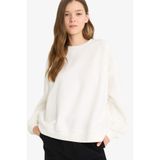 DeFacto Oversıze Basıc Sweatshirt, XXL, A4177AX25WN, Beyaz, kadın