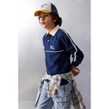 DeFacto Oversıze Baskılı Lacivert Erkek Çocuk Polo Yaka T-shirt G7777A8/NV256