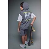 DeFacto Oversıze Baskılı Sweatshirt Kumaşı Kısa Kollu Tişört Erkek Çocuk, 13-14 Yaş, G9737A826SM, Gri-GR452, Erkek Çocuk
