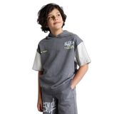 DeFacto Oversıze Baskılı Sweatshirt Kumaşı Kısa Kollu Tişört Erkek Çocuk, 9-10 Yaş, G9737A826SM, Gri-GR452, Erkek Çocuk
