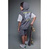 Defacto Oversıze Baskılı Sweatshirt Kumaşı Kısa Kollu Tişört Erkek Çocuk G9737a826smgr452 Gri-gr452