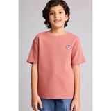 DeFacto Oversıze Bisiklet Yaka Aplike Gül Kurusu Erkek Çocuk T-Shirt G6988A8/BR96