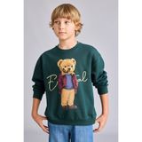DeFacto Oversize Bisiklet Yaka Ayıcık Figürlü Baskılı Uzun Kollu Sweatshirt Erkek Çocuk I3299A826WN