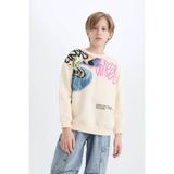 DeFacto Oversize Bisiklet Yaka Baskılı Sweatshirt Erkek Çocuk D7114A824WN