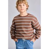 DeFacto Oversize Bisiklet Yaka Çizgili Erkek Çocuk Sweatshirt