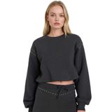 DeFacto Oversıze Bisiklet Yaka Kalın Kumaş Sweatshirt, M, G7372AX25CW, Antrasit-AR191, kadın