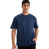 DeFacto Oversize Bisiklet Yaka Kısa Kollu T-Shirt Lacivert, XL, B6494AX26SP, Lacivert-NV241, Erkek