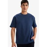 DeFacto Oversize Bisiklet Yaka Kısa Kollu T-Shirt Lacivert, XS, B6494AX26SP, Lacivert-NV241, Erkek