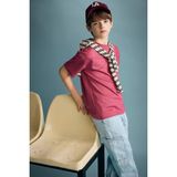 DeFacto Oversize Bisiklet Yaka Modal Kısa Kollu Tişört Erkek Çocuk H4722A826HS - Bordo-BR123 - 9 - 10 Yaş