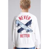 DeFacto Oversize Bisiklet Yaka Sırtı Kaykay Baskılı İçi Yumuşak Tüylü Sweatshirt Erkek Çocuk