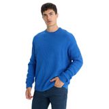 DeFacto Oversize Bisiklet Yaka Triko Kazak, XL, B9718AX24SP, Mavi-BE770, Erkek