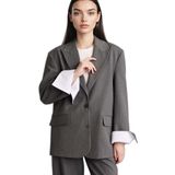 DeFacto Oversıze Blazer Ceket Gri, 42, G8900AX26SP, Gri-GR394, Kadın