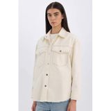 DeFacto Oversize Cepli Püsküllü Ceket, M, D5266AX24AU, Ekru-ER118, Kadın