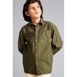 DeFacto Oversıze Çizgili Poplin Gömlek Erkek Çocuk, 13-14 Yaş, G6423A826SP, Haki-KH461, Erkek Çocuk