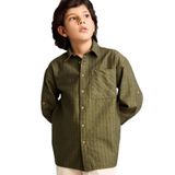 DeFacto Oversıze Çizgili Poplin Gömlek Erkek Çocuk, 8-9 Yaş, G6423A826SP, Haki-KH461, Erkek Çocuk