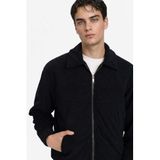 DeFacto Oversize Fermuarlı Kadife Mont, L, Oversize Fermuarlı Kadife Mont, Siyah-BK27, Erkek