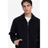 DeFacto Oversize Fermuarlı Kadife Mont, S, Oversize Fermuarlı Kadife Mont, Siyah-BK27, Erkek