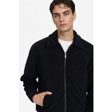 DeFacto Oversize Fermuarlı Kadife Mont, XL, Oversize Fermuarlı Kadife Mont, Siyah-BK27, Erkek