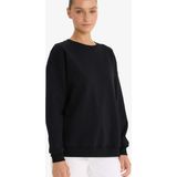 DeFacto Oversize Geniş Kalıp Bisiklet Yaka Basic Düz Kalın Sweatshirt F9628AX25AU - Siyah-BK81 - Dropsuz - 2XL