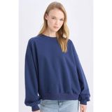DeFacto Oversize Geniş Kalıp Bisiklet Yaka Kalın Basic Düz Sweatshirt A4177AX24WN