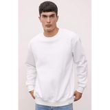 DeFacto Oversize Geniş Kalıp Bisiklet Yaka Kalın Basic Düz Sweatshirt, XXL, T5139AZ24AU, Beyaz, erkek