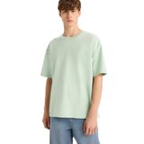 DeFacto Oversize Geniş Kalıp Bisiklet Yaka Kısa Kollu Basic Tişört, S, X3926AZ25SP, Yeşil-GN1180, Erkek