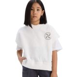 DeFacto Oversize Geniş Kalıp Bisiklet Yaka Kısa Kollu Baskılı Sweatshirt Kız Çocuk, 11-12 Yaş, E1879A825SM, Ekru-ER85, kız-çocuk