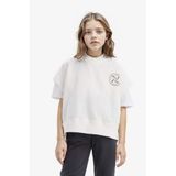 DeFacto Oversize Geniş Kalıp Bisiklet Yaka Kısa Kollu Baskılı Sweatshirt Kız Çocuk, 13-14 Yaş, E1879A825SM, Ekru-ER85, kız-çocuk