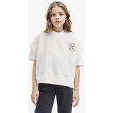 DeFacto Oversize Geniş Kalıp Bisiklet Yaka Kısa Kollu Baskılı Sweatshirt Kız Çocuk E1879A825SM - Ekru-ER85 - 8 - 9 Yaş