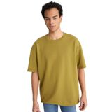 DeFacto Oversize Geniş Kalıp Bisiklet Yaka Kısa Kollu Tişört, XS, G1702AX, KHAKİ, Erkek
