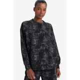 Defacto Oversize Geniş Kalıp Bisiklet Yaka Sporcu Sweatshirt, M, G7102AX25WN, Siyah, Kadın