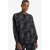 DeFacto Oversize Geniş Kalıp Bisiklet Yaka Sporcu Sweatshirt, XS, G7102AX25WN, Siyah-BK81, kadın