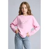 DeFacto Oversize Geniş Kalıp Bisiklet Yaka Taşlı Sweatshirt Kız Çocuk, 13-14 Yaş, G2463A825WN, Pembe-PN205, kız-çocuk