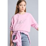 DeFacto Oversize Geniş Kalıp Bisiklet Yaka Taşlı Sweatshirt Kız Çocuk G2463A825WN - Pembe-PN205 - 11 - 12 Yaş