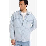 DeFacto Oversize Geniş Kalıp Jean Uzun Kollu Gömlek F8312AX25AU - Mavi-NM63