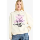 DeFacto Oversize Geniş Kalıp Kapüşonlu Baskılı Sweatshirt, S, G3884AX25WN, Ekru-ER103, kadın