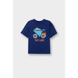 DeFacto Oversize Geniş Kalıp Kısa Kollu Tişört Erkek Bebek G5897A526SM - Lacivert-NV131 - 4 - 5 Yaş