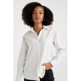DeFacto Oversize Geniş Kalıp Oxford Uzun Kollu Gömlek, XL, V2439AZ24SP, Beyaz, Kadın