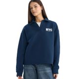 DeFacto Oversize Geniş Kalıp Polo Yaka Baskılı Sweatshirt, S, G3721AX25WN, Lacivert-NV248, kadın