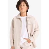 DeFacto Oversize Geniş Kalıp Polo Yaka Uzun Kollu Gömlek Erkek Çocuk, 5-6 Yaş, G3621A825AU, Gri-GR302, Erkek Çocuk