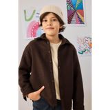 DeFacto Oversize Geniş Kalıp Polo Yaka Waffle Uzun Kollu Gömlek Erkek Çocuk, 9-10 Yaş, G3710A825CW, Kahve-BN540, Erkek Çocuklar