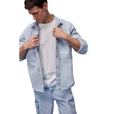 DeFacto Oversize Geniş Kalıp Uzun Kollu Jean Gömlek Mavi L