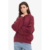 DeFacto Oversıze Kapüşonlu Kalın Kumaş Sweatshirt, L, G7375AX25CW, Bordo-BR2, kadın