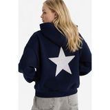 DeFacto Oversıze Kapüşonlu Kalın Kumaş Sweatshirt, L, G7628AX25CW, Lacivert-NV1, kadın