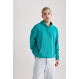 Defacto Oversıze Kapüşonlu Sweatshirt, L, B7849AXNS, Green, Erkek, Yeşil